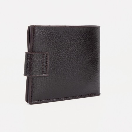 Male purse on a magnet, department for bills, for maps, for coins, brown color-1