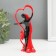 Polystone souvenir "Dancing couple near the heart with rhinestones" Red-black 17x7x4.7 cm