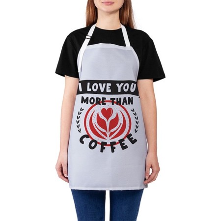 Apron kitchen with a photo print "I love you", adjustable, size OS