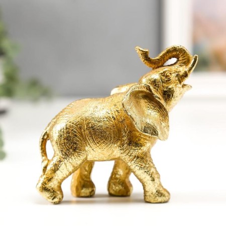 Souvenir Polystone "Golden Elephant" mix 10x10.5x4 cm-1