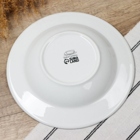 Deep plate of ceramic "with love", 22.4 cm, 300 ml, white color-3
