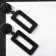 Earrings Metal "Barbados" rectangle, black color