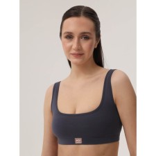 Female top on wide straps Mirey, size 48, gray color