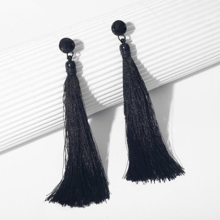 Earrings Assorted "hands", black color, l brush 9 cm