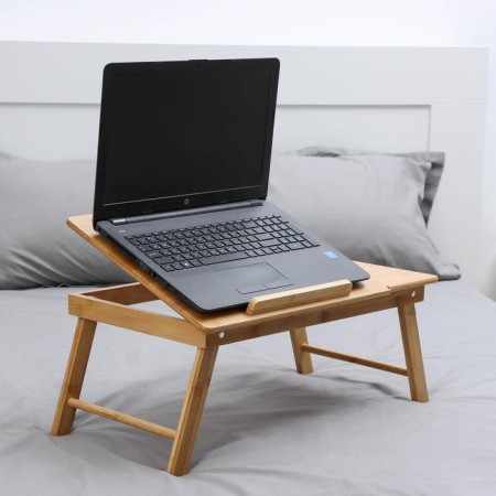 A trailer for a laptop with folding legs, 55.5 × 32.5 × 22 cm, bamboo-3