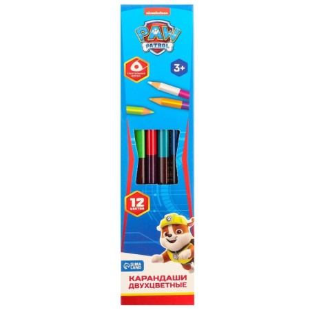 Color pencils, 12 colors, bilateral, puppy patrol-6