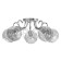 Ashley chandelier 5x40W E27 chrome 55x55x20cm