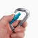 Carabiner with a clutch, 8 x 4.5 cm, 26 kn, silver