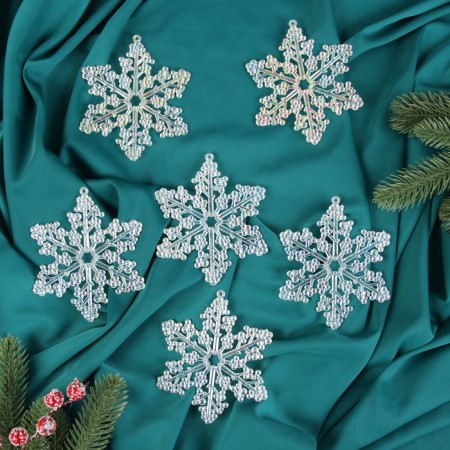Decoration of the Christmas tree "Constellation" (set of 6 pcs) Snowflake, 12 cm