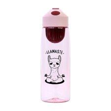 Water bottle, 550 ml, llamaste, pink