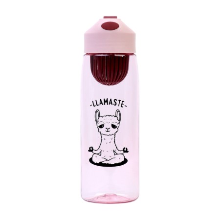 Water bottle, 550 ml, llamaste, pink