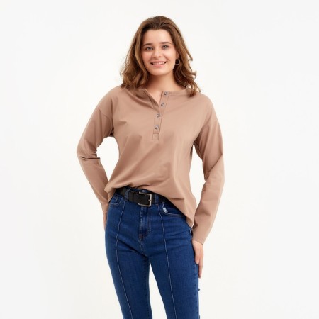 Women's longliva Minaku: Basic Line Beige Color, Rr. 46