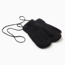 Baby mittens minku, black color, 18 cm