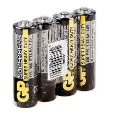 Salt battery GP Supercell Super Heavy Duty, AA, R6-4S, 1.5V, Spike, 4 pcs.