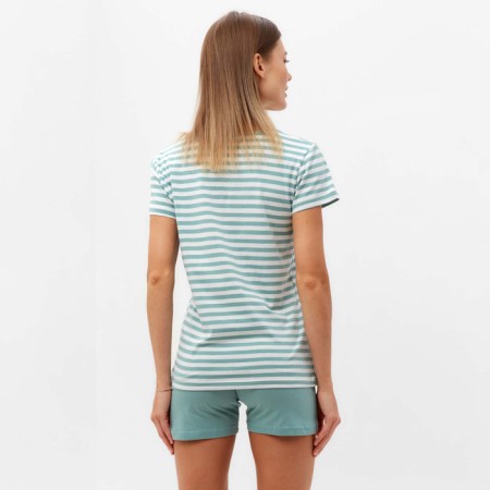 Women's set (T -shirt/shorts), olive strip color, size 50-3