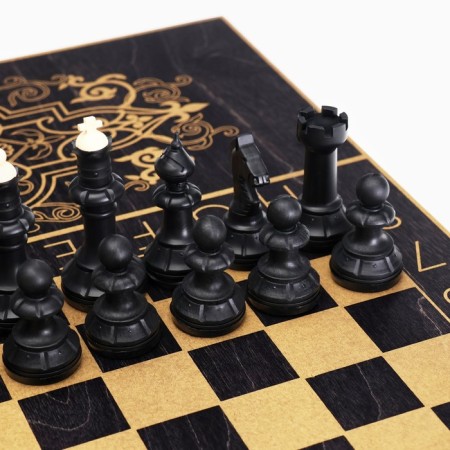 Board game 3 in 1 "Golden Ornament": backgammon, chess, checkers (board 60x60 cm)-6