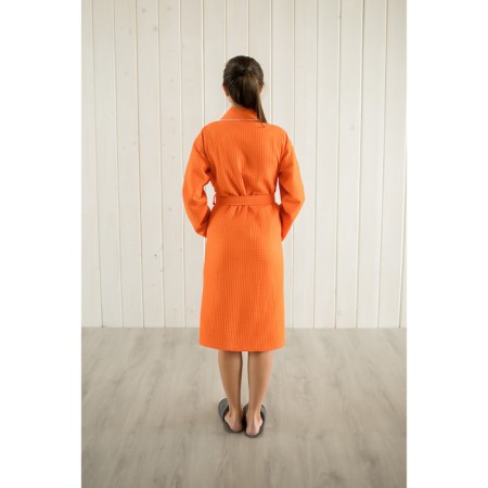 Women's bathrobe, shalka+kant, size 48, tangerine, waffle-1