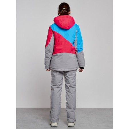 Ski costume female winter, size 46, raspberry color-4