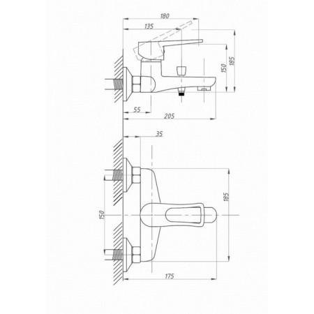 FAUZT FZS-840-129 bathtub mixer, single-leaf, shower set, chromium-3