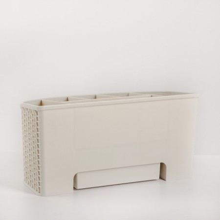 Organizer "Knitting", with a box, color white rattan-2