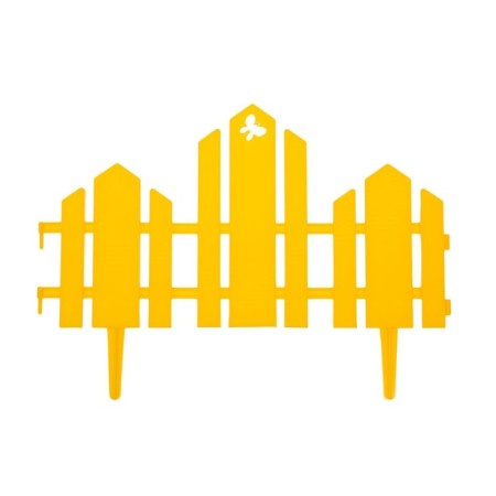 Decorative fence, 25 × 170 cm, 5 sections, plastic, yellow, "wonderful garden"-7