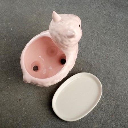 Pot "Lama Lyol" pink, 15x8x12cm-4