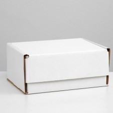 The box is self -assembly, white, 22 x 16.5 x 10 cm, set 5 pcs.
