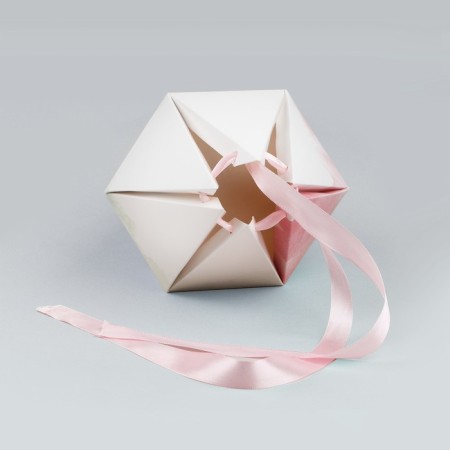 Carriage - hexagon for flowers "For you!", White 15 x 35 x 15 cm-2