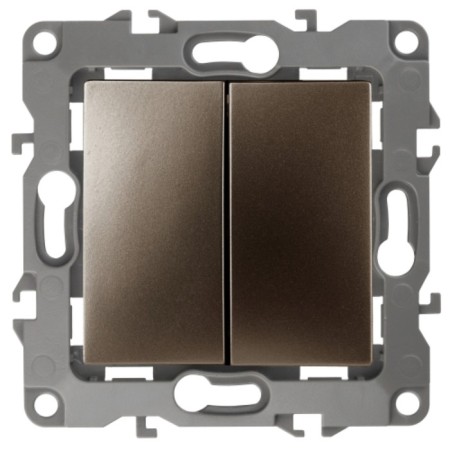Double switch, 10AX 250V, IP20, era12, bronze