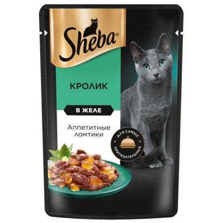 SHEBA wet food for cats, rabbit in jelly, spider, 75 g