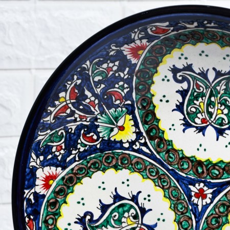 Largan Rishtan ceramics "Patterns", 33 cm, deep, blue-3