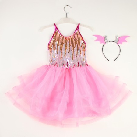 Carnival set "Dragon": pink dress, rim-9