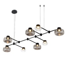 Suspension lamp ST LUCE. SL6005.403.08. Vallo. 8x3 W, LED, 3000K, 1320 LM, 138x70 cm, black color