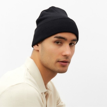 Male cap with a lapel ONE SIZE, black color-1