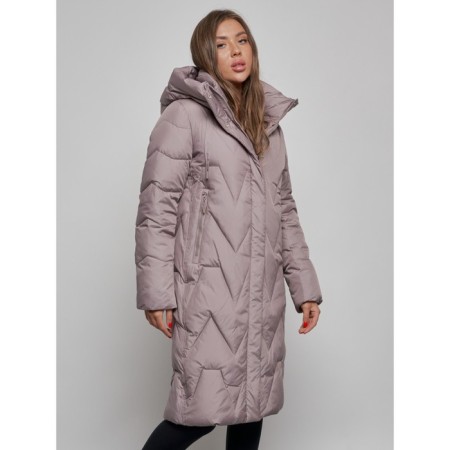 Coat insulated winter female, size 46, brown color-8