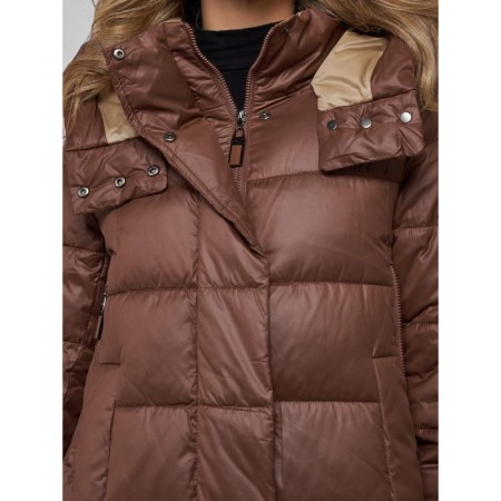 Coat insulated winter female, size 46, dark brown color-14