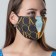 A fabric mask with adjusting ties, protective "art"