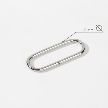 Ring for bags, oval, 34 × 14 mm, thickness - 2 mm, nickel color-1