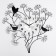 Watching clock, series: openwork, "spring bouquet", smooth move, d-22 cm, 60 x 60 cm
