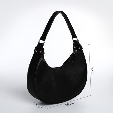 Women's bag Textura, baguette, small size, black color-1