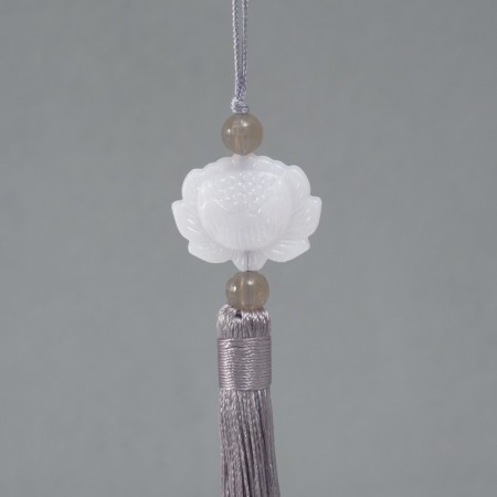 Textile suspension, plastic "Brush. Lotus" gray 1.2x2.7x14.5 cm-2