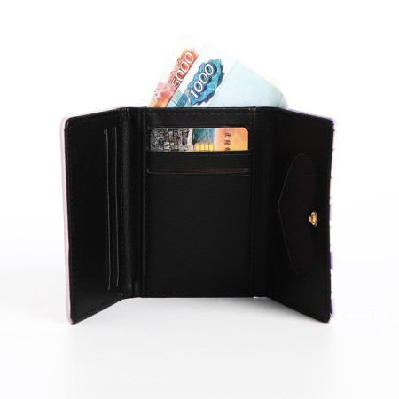 Kid wallet on the button, lilac color-4