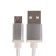 Oxion DCC258, MicroUSB - USB, charging + data transfer, 1.3 m, braid, white