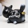 Piggy bank "Cat man" 12x17cm, black