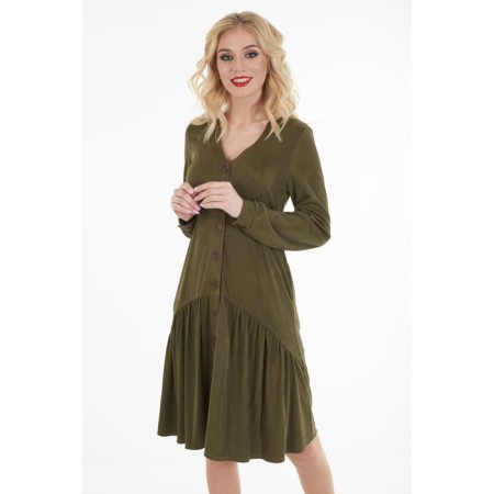 Women's dress, size 42, khaki color-7