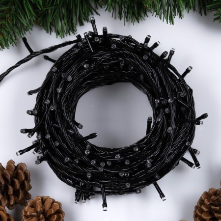 Garland “thread” 20 m, IP20, dark thread, 200 LED, yellow glow, 8 modes, 220 V-1