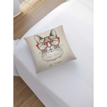 Decorative pillowcase "be smart", on a zipper, size 45x45 cm-1