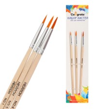 System Synthetics Round 3 pieces (No. 1,3,4) with wooden handles in the bag
