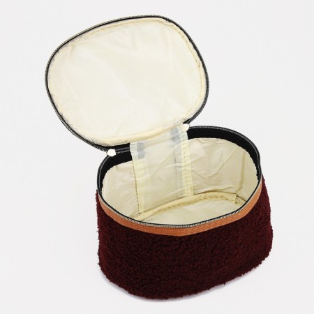 Cosmetic bag with a zipper, with a lining, purple color-2