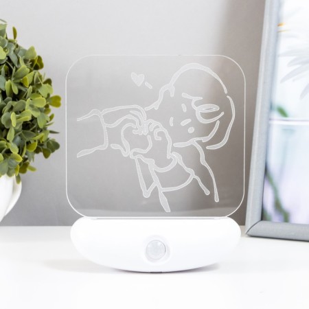 Nightlight "Love" LED 3W USB AKB White 12x14.5 cm Risalux-1